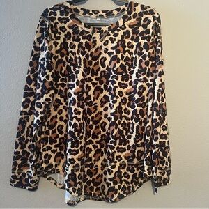 Animal Print long sleeve Blouse size Large